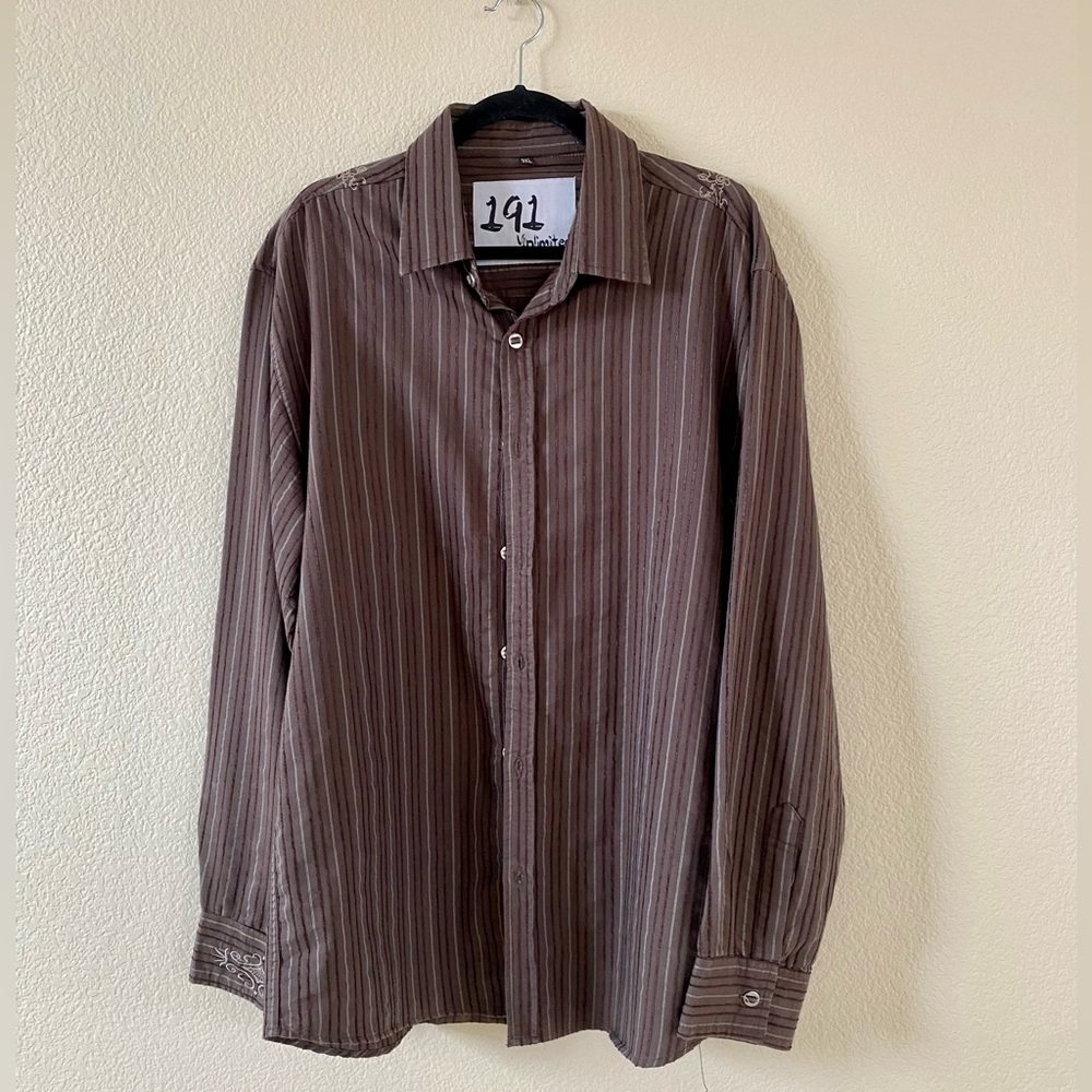191 Unlimited Striped Button Down Shirt XXXL